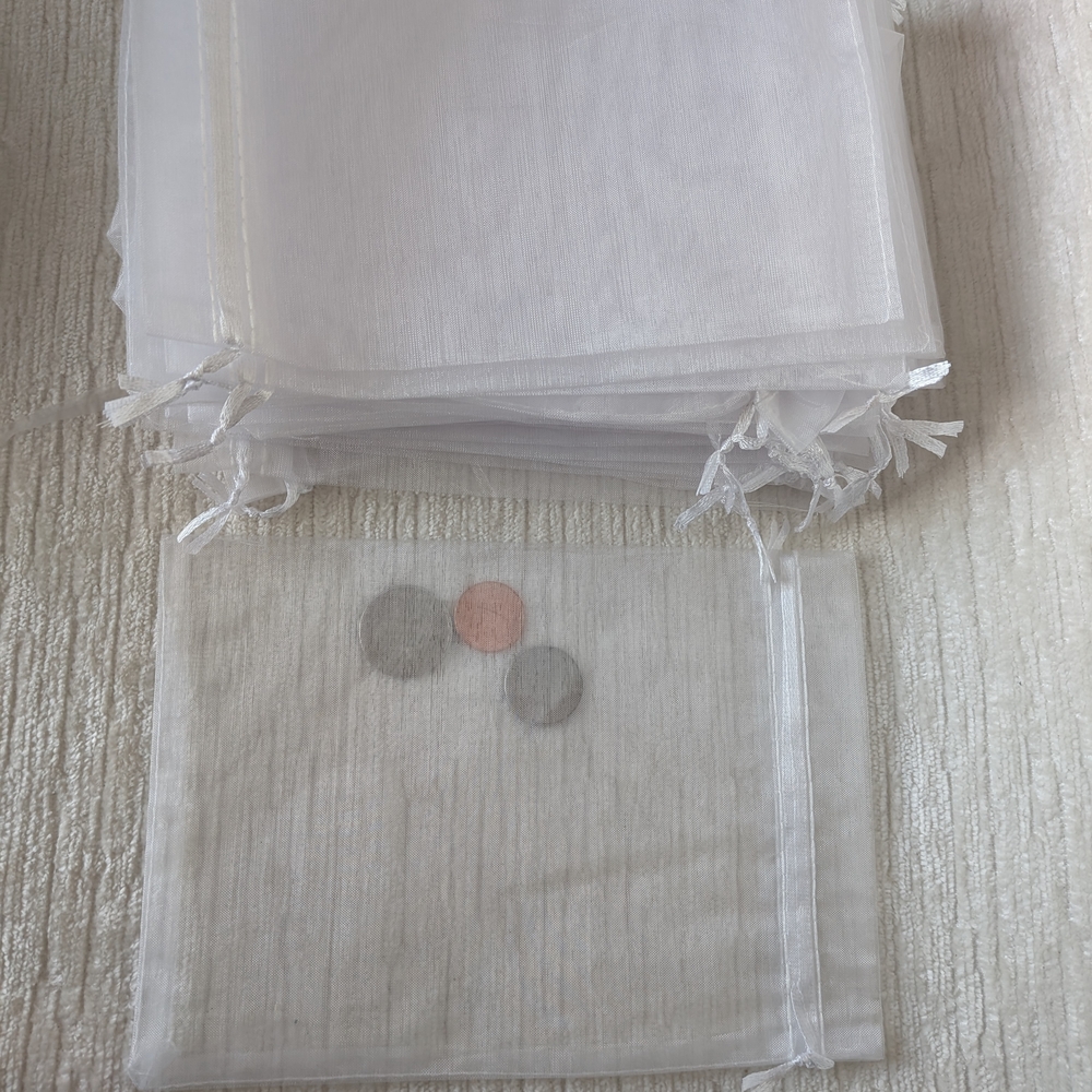 Organza Bags White 25 Pieces 5"X7" Drawstrings Elevate Party Favors